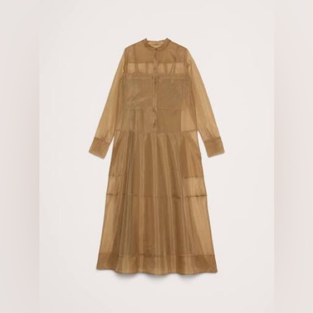 NWT! Banana Republic Organza Maxi Shirt Dress - Size Medium - Picture 4 of 10